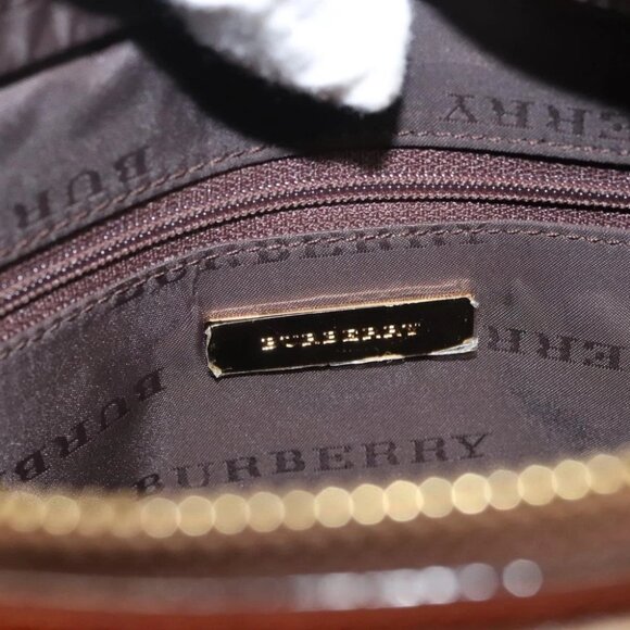 BURBERRY Nova Check Tote Bag Canvas Beige Gold Auth - Picture 3 of 15